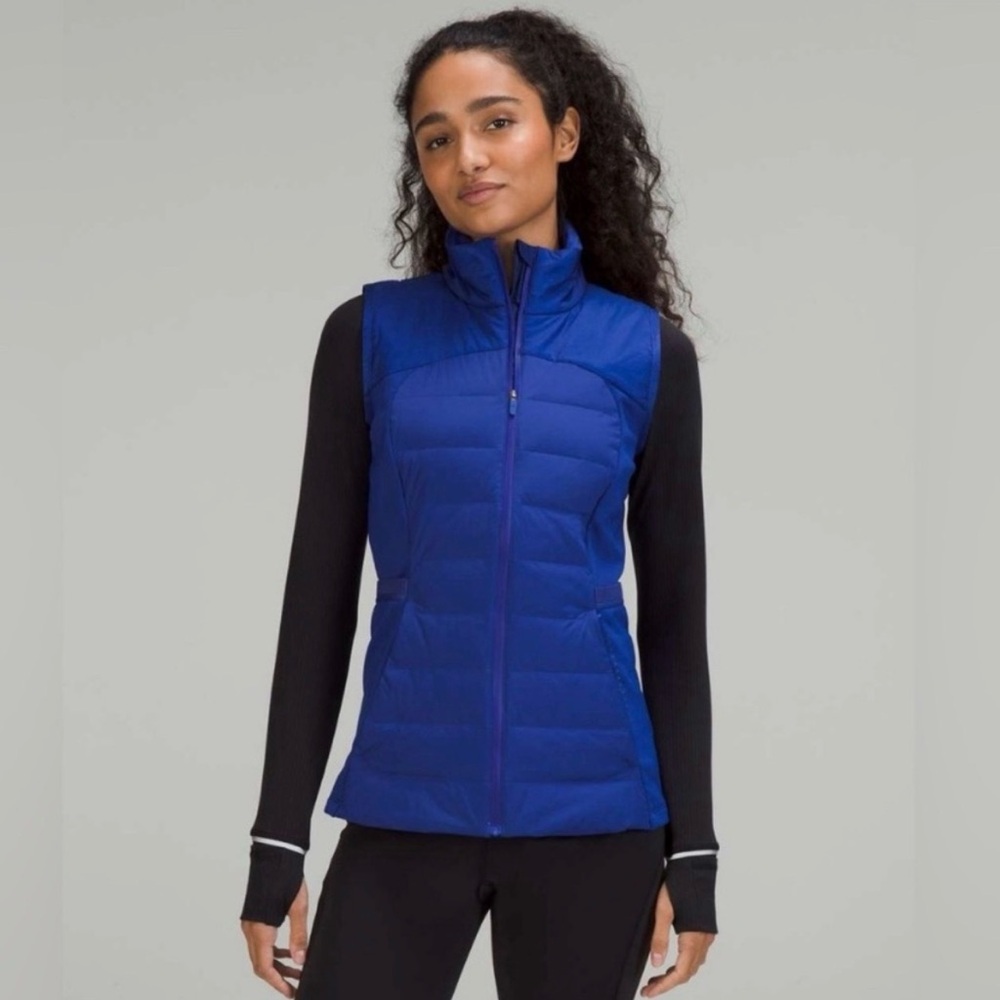 lululemon Women’s Psychic Blue Down For It All Quilted Light Puffer Vest Sz 8